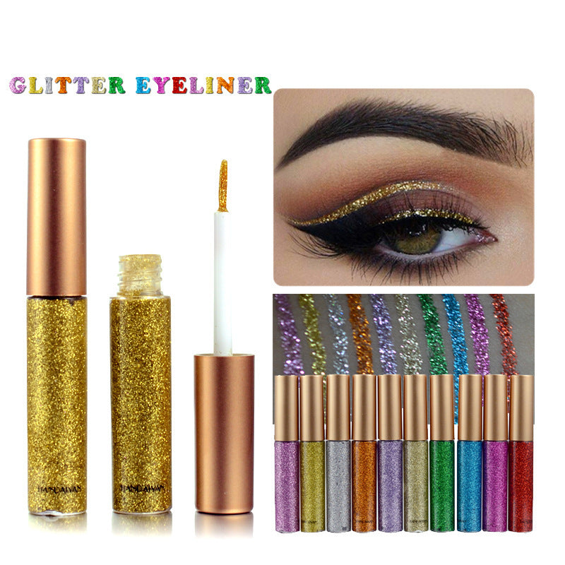 Glitter Liquid Eyeliner Pen 10 Colors Metallic Shine Eye Shadow & Liner