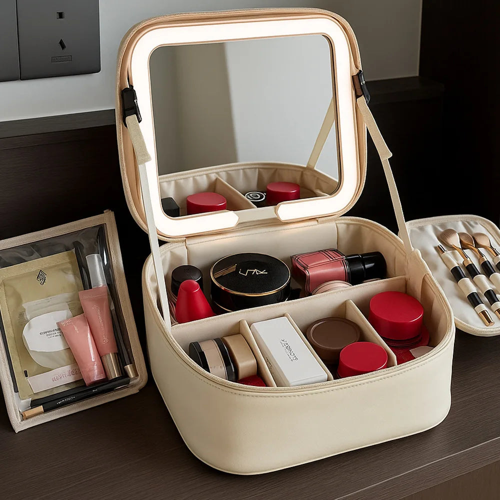 Large LED Mirror Makeup Bag