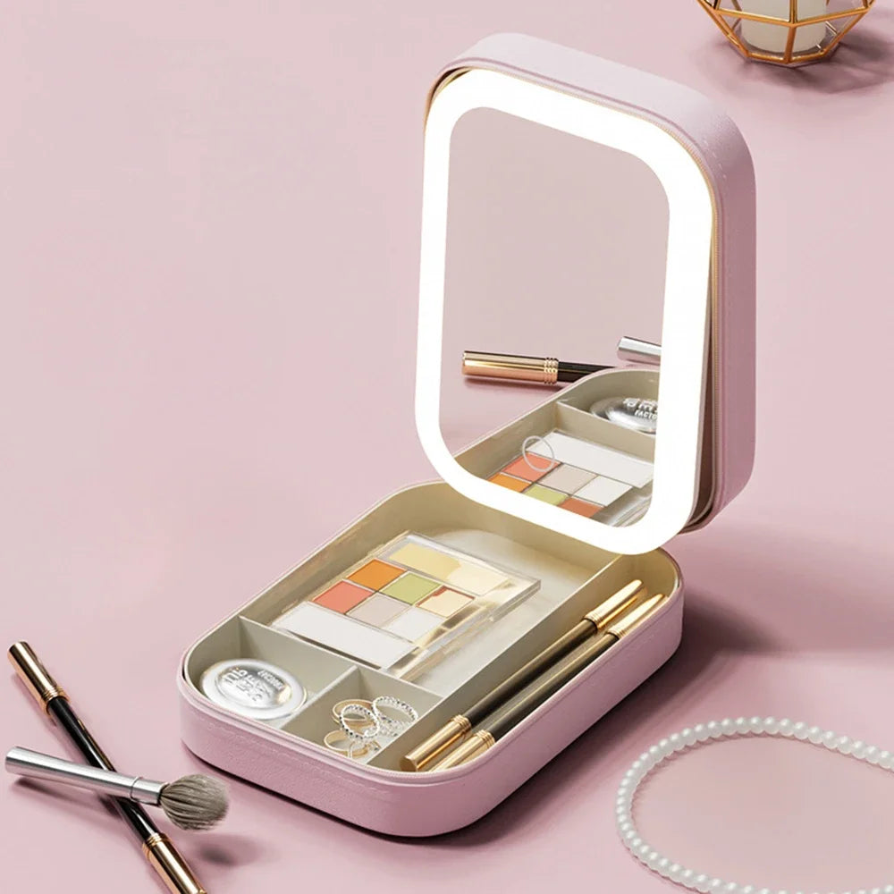 LED Mirror Travel Makeup Case