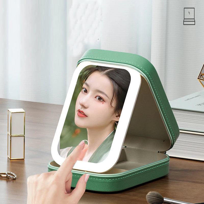 LED Mirror Travel Makeup Case
