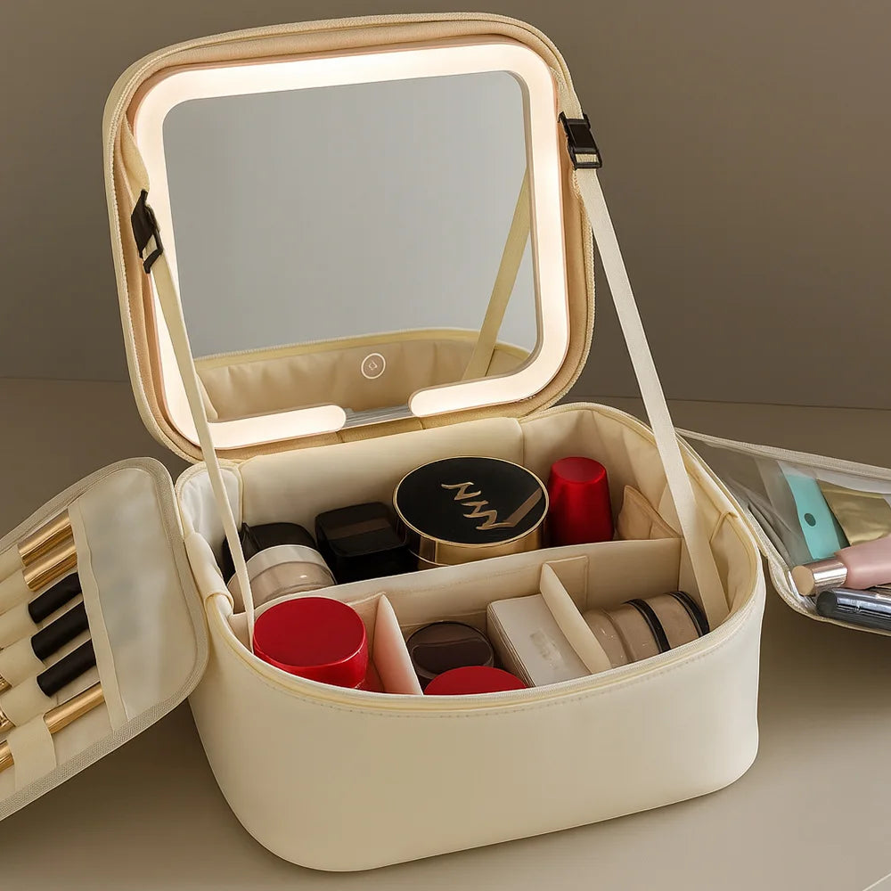 Large LED Mirror Makeup Bag