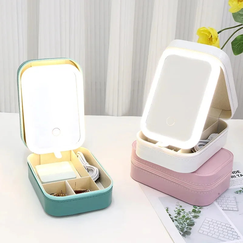 LED Mirror Travel Makeup Case