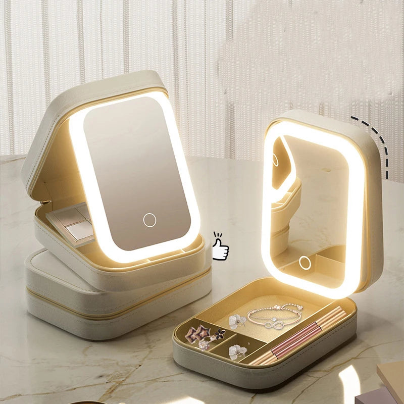 LED Mirror Travel Makeup Case