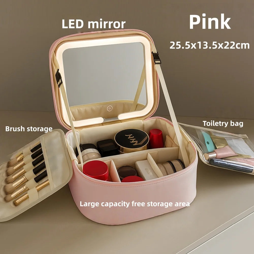 Large LED Mirror Makeup Bag