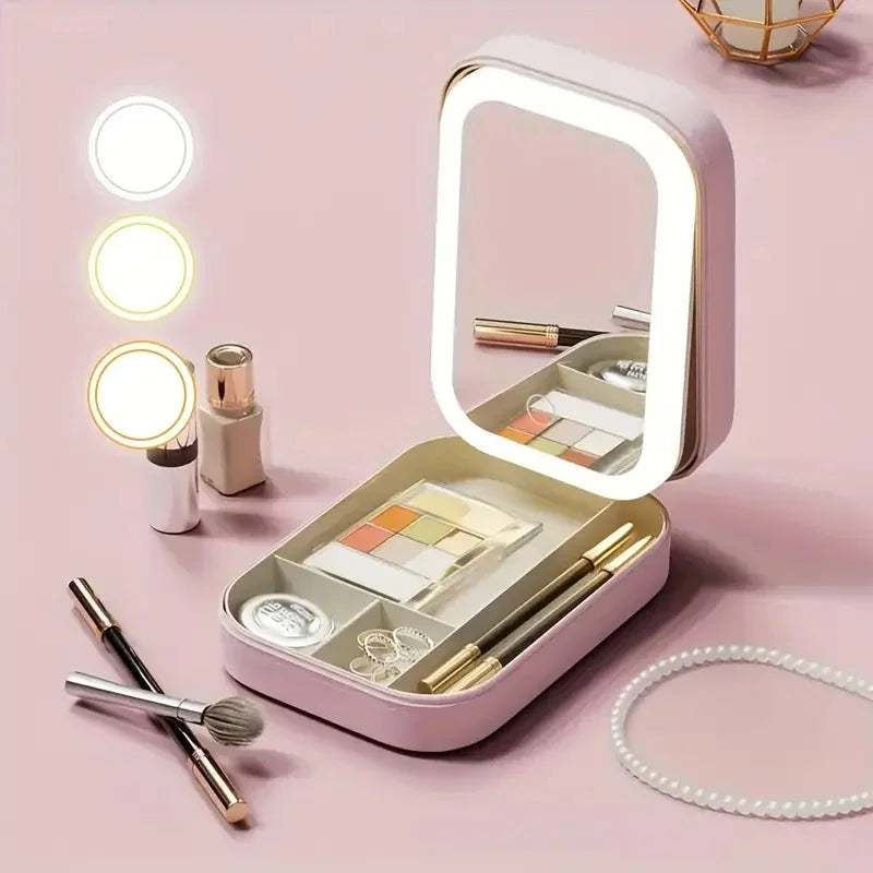LED Mirror Travel Makeup Case