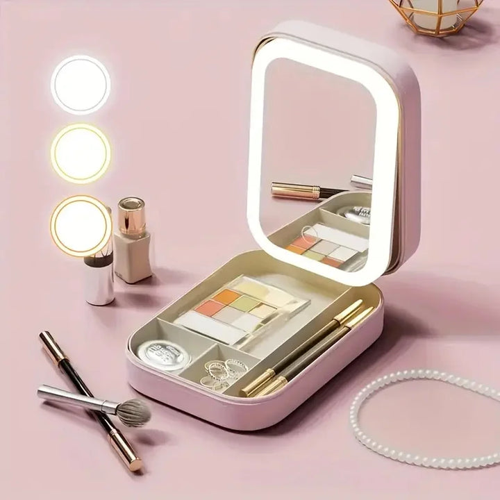 LED Mirror Travel Makeup Case